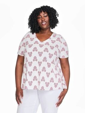Lane Bryant Women's Plus V-Neck Strappy Swing Top
